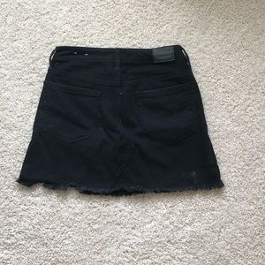Black jean mini skirt